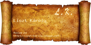 Liszt Károly névjegykártya