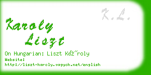 karoly liszt business card